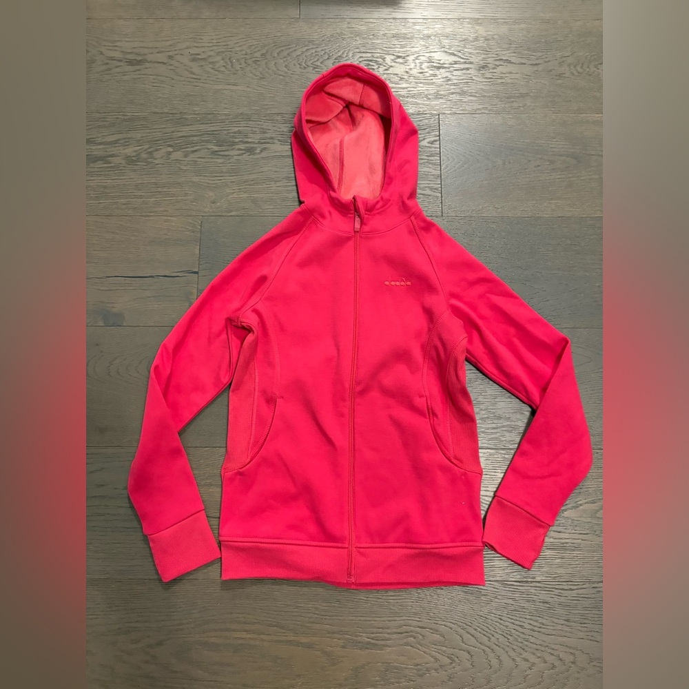 Diadora designer pink warm lining hoodie sz 12 NWT ret $159